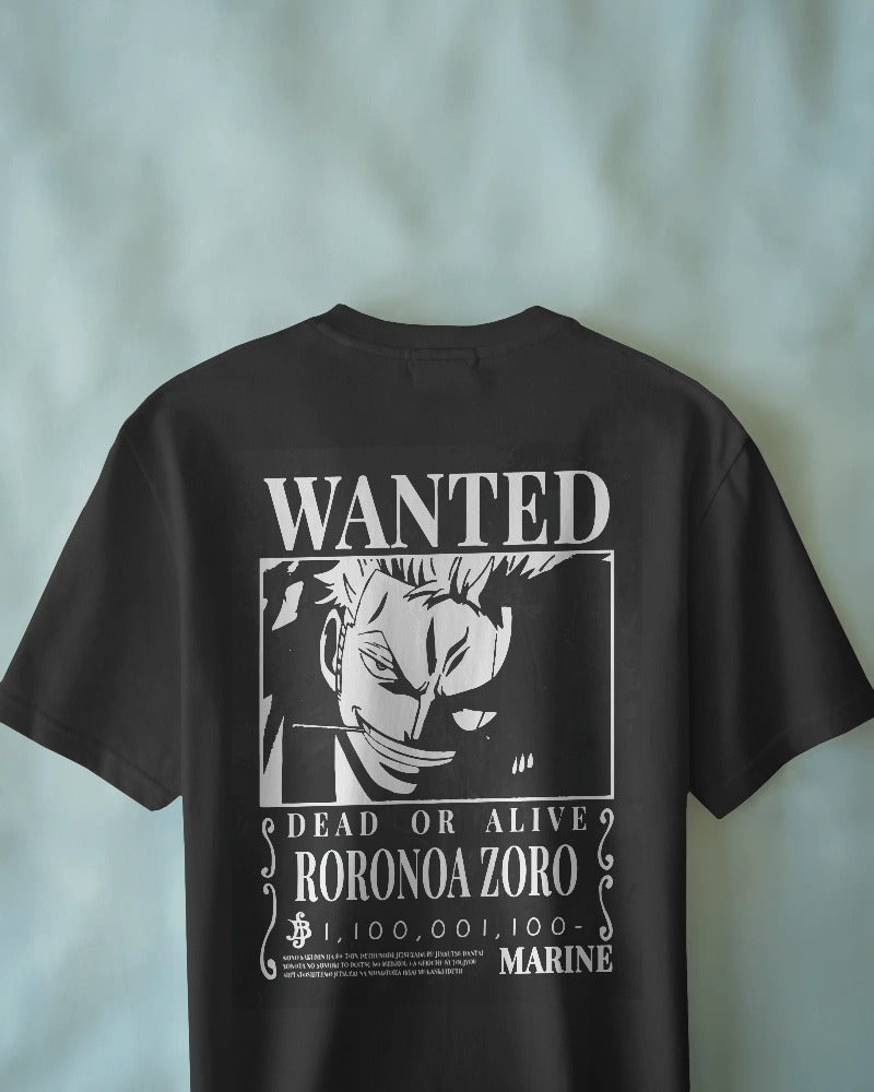 Unisex Short Sleeve T-shirt: Roronoa Zoro Wanted Poster Tee Unisex Short Sleeve T-shirt: Roronoa Zoro Wanted Poster Tee