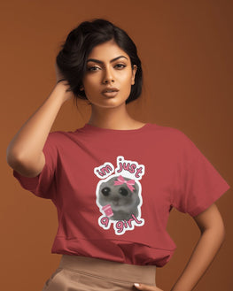 Feminine Short Sleeve T-Shirt: I'm Just a Girl