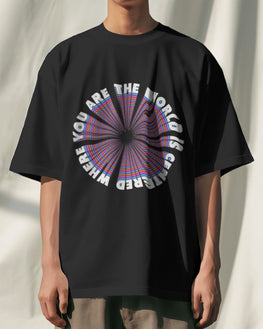 Unisex Short Sleeve T-Shirt: World Is Centered, Where You Are