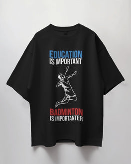 Unisex Short Sleeve T-Shirt: Badminton over Education
