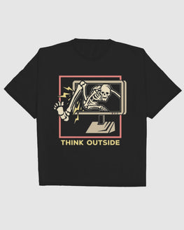 Unisex Short Sleeve T-Shirt: Think Outside(Humor)